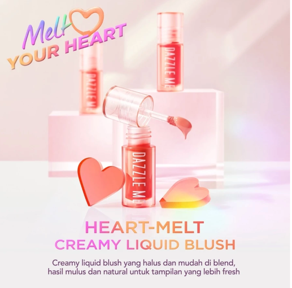 HEBE Beauty Style DAZZLE ME Heart-Melt Creamy Liquid Blush 02 Cheeky Orange