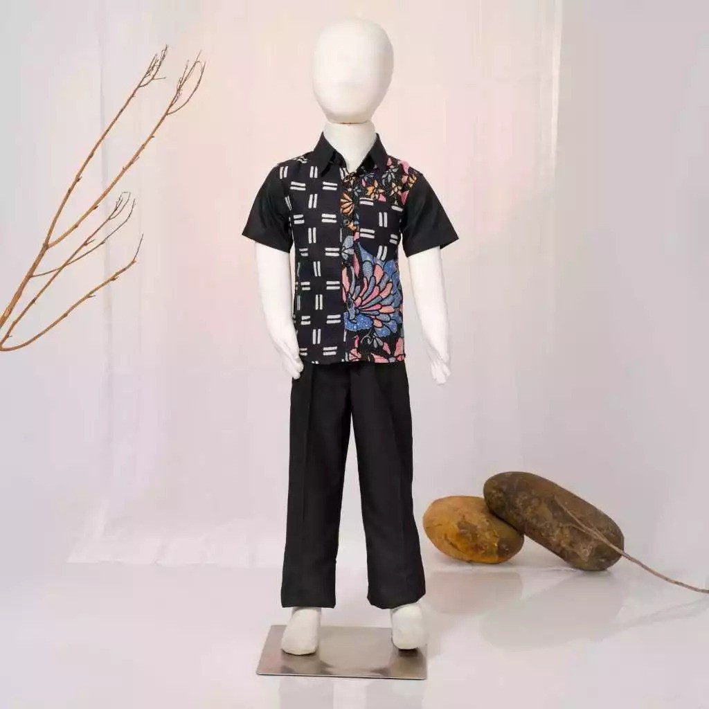 Sovinska Sovinska Set Family Sarimbit G3 Batik Hitam New Model