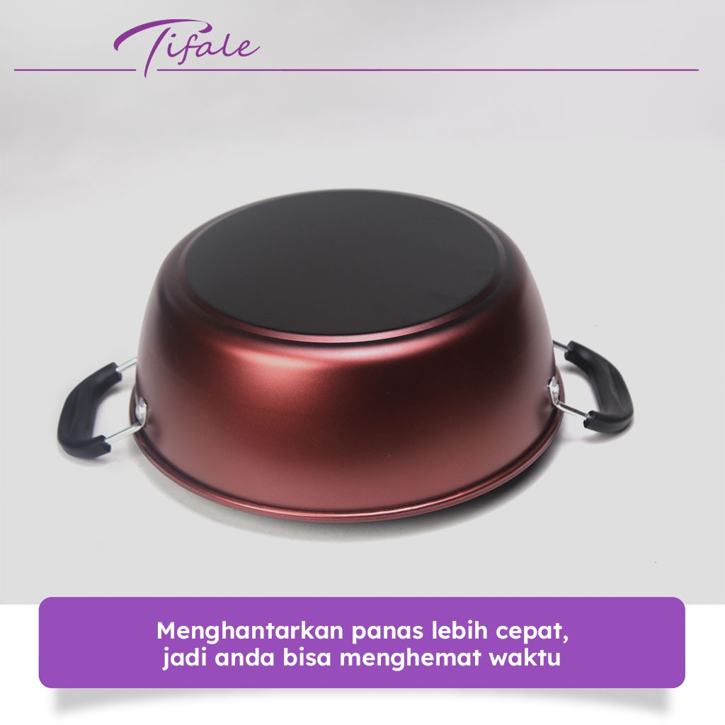 Hongzhuo Tifale Panci Sup Kuah Tutup Kaca Soup Pot 28 cm