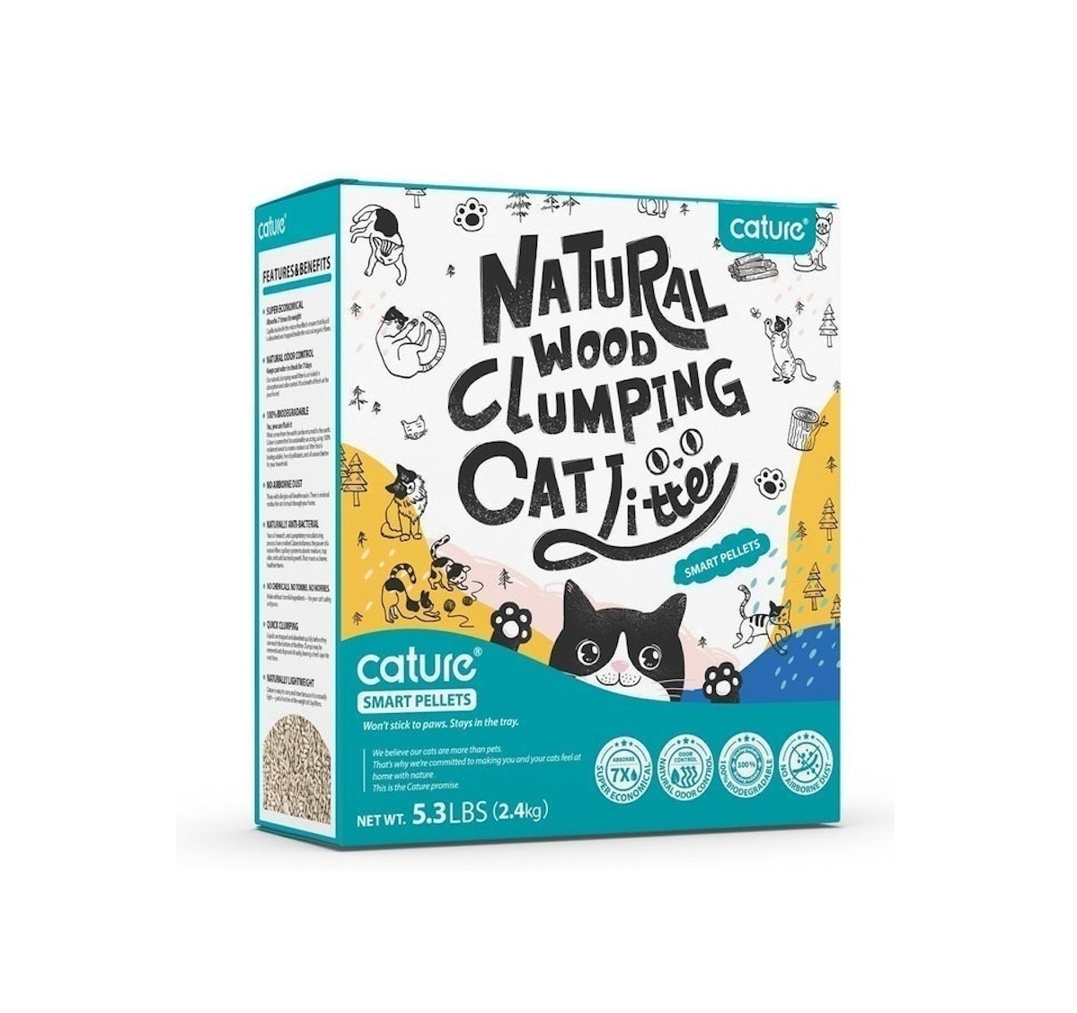 Cature® Natural Wood Clumping Cat Litter Smart Pellets