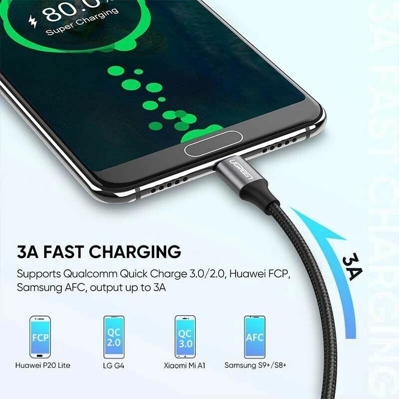 Ugreen Kabel Data USB Type C Fast Charging 3A 60114
