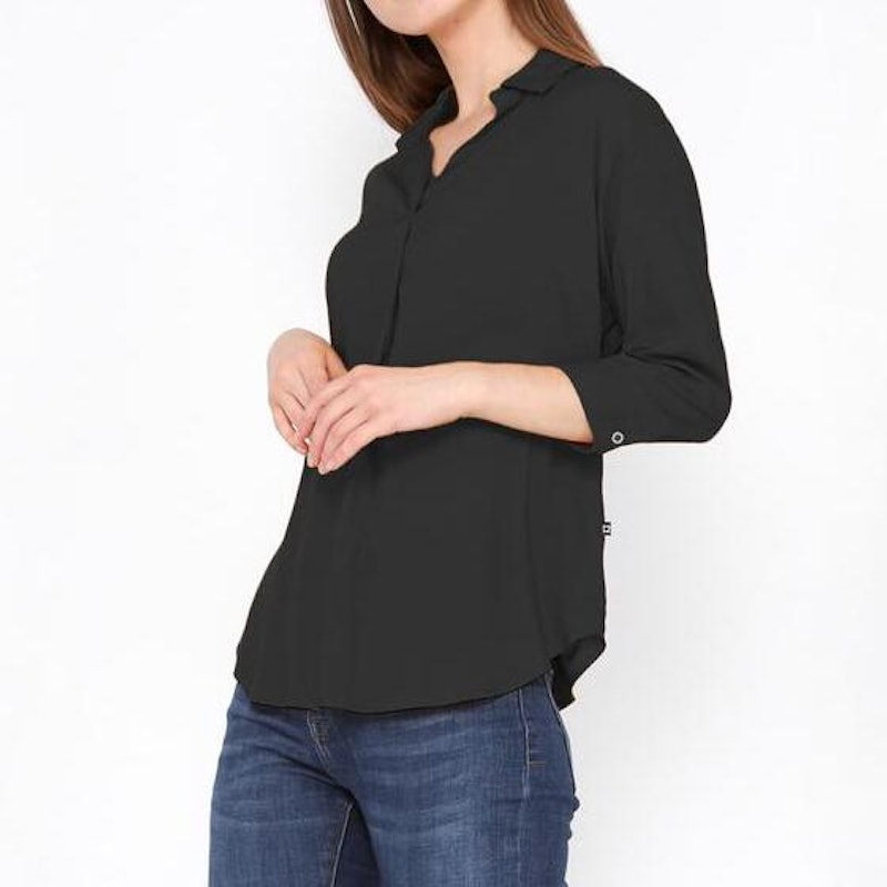 C2 Glenza Black Basic Blouse Wanita