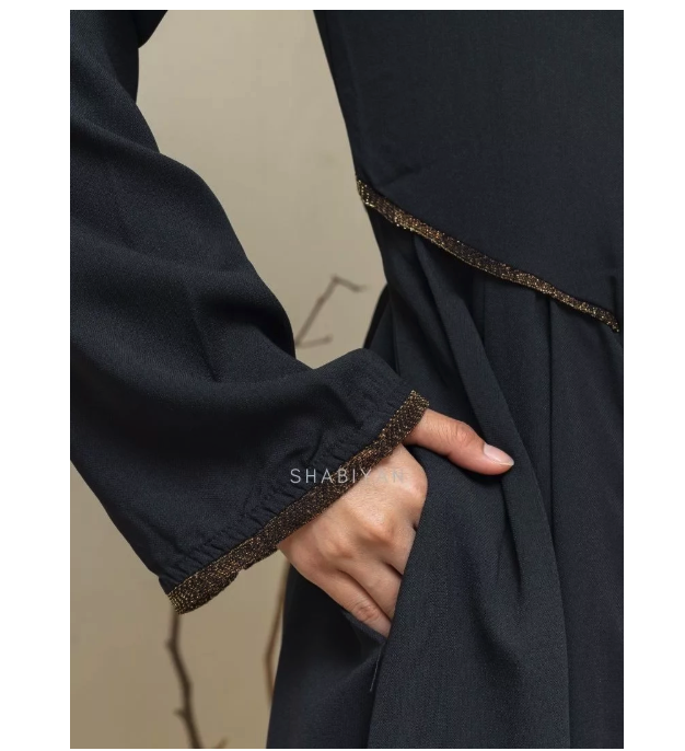  Shabiyan Gamis Hitam Polos Abaya Premium 449 