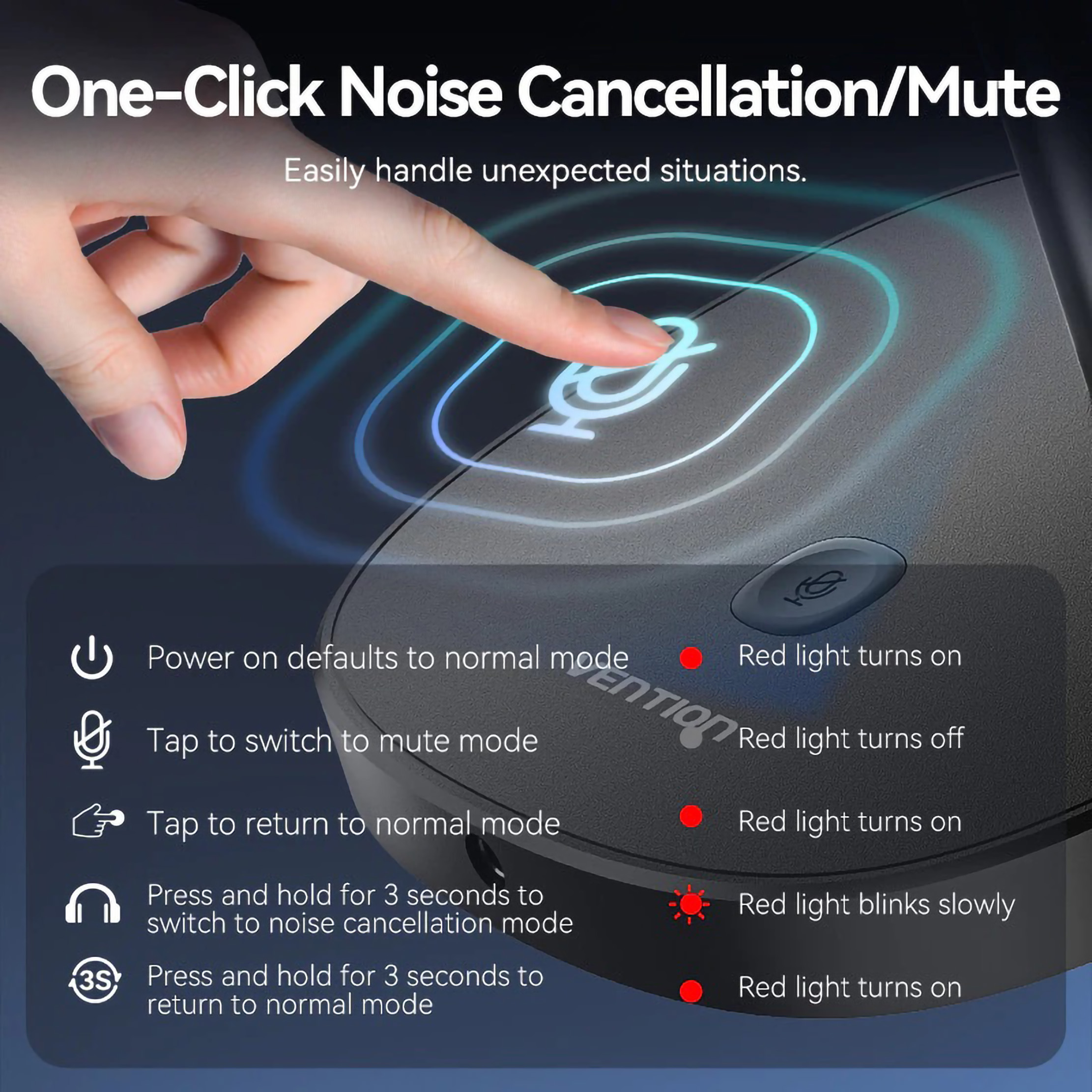 Sinshe Tekno Indonesia Vention USB Desktop Microphone DSP Noise Cancelling with Mute Button