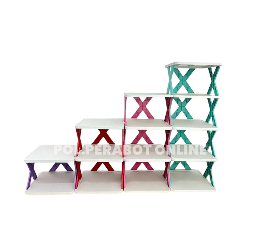 POL Living Rak Sepatu X Plastik 2-8 Susun