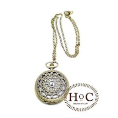 POCKET WATCH GOLD ENAMEL SPIDER