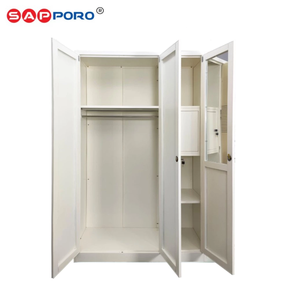 Industri Furniture Indonesia SAPPORO BOLOGNA Lemari Pakaian Besi 3 Pintu Maple