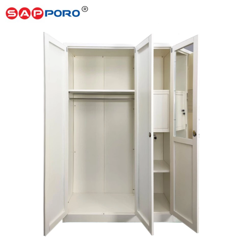 SAPPORO BOLOGNA Lemari Pakaian Besi 3 Pintu Maple 3