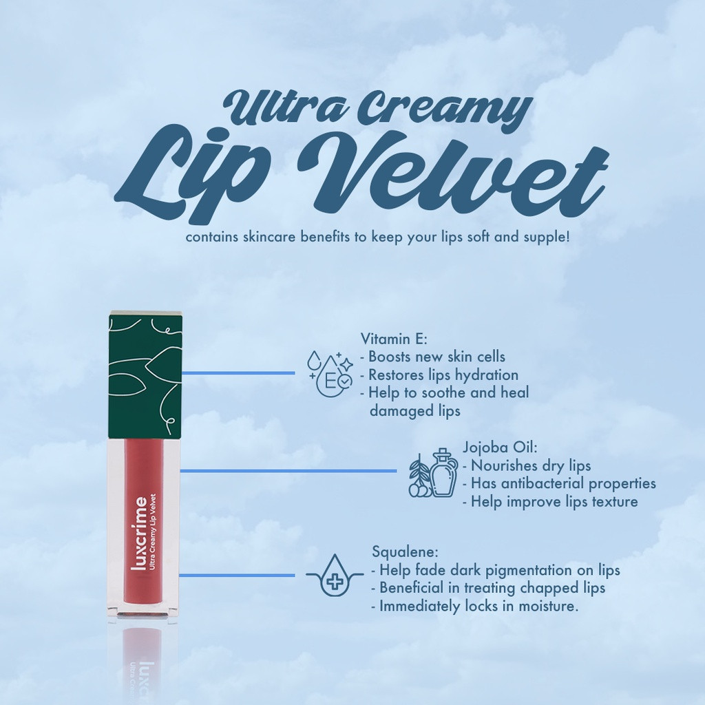 Luxury Cantika Indonesia Luxcrime Ultra Creamy Lip Velvet Pearl Milk