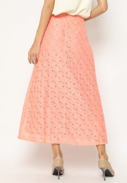 Lace Long Skirt Peach 2