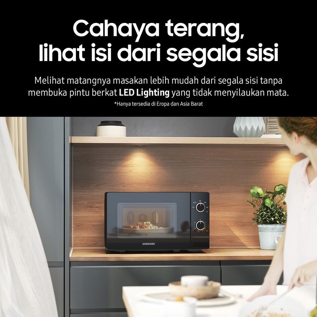 Samsung Electronics  Samsung Microwave Solo dengan Full Glass Door 20L MS20A3010AL/SE
