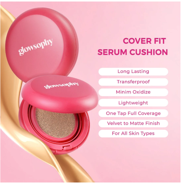 Nayue Kosmetik Indonesia Glowsophy Cover Fit Serum Cushion Maple