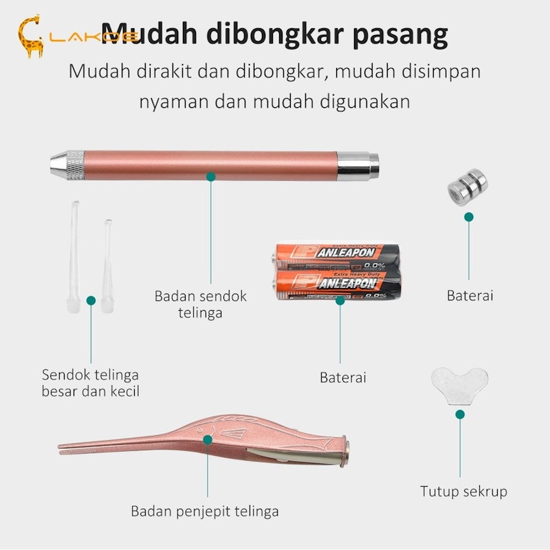 LAKOE Korek Kuping LED Set 3