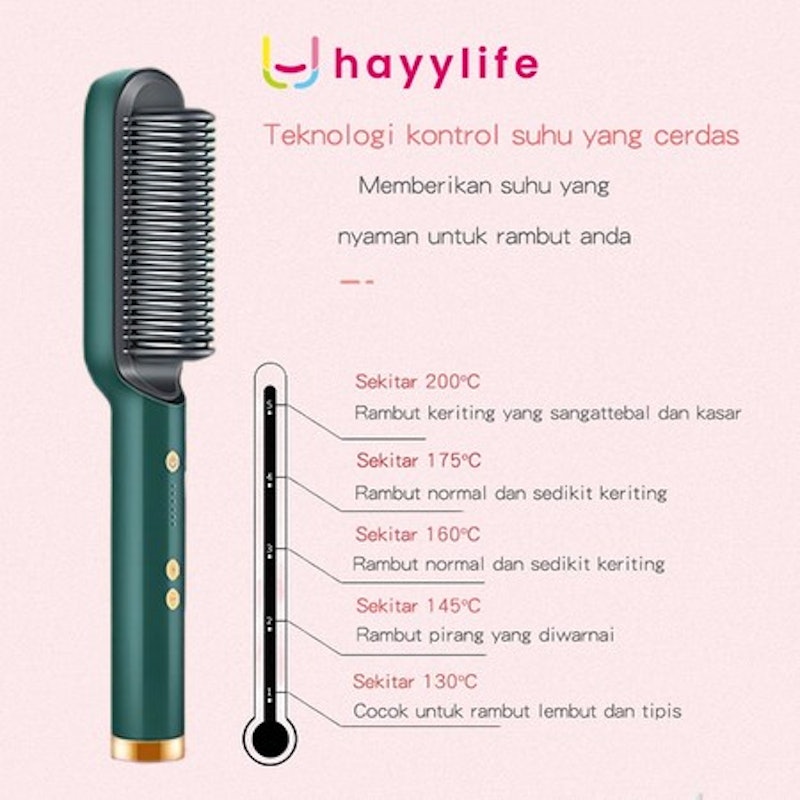 Hayylife Catok Sisir Pelurus Rambut 2 in 1 5