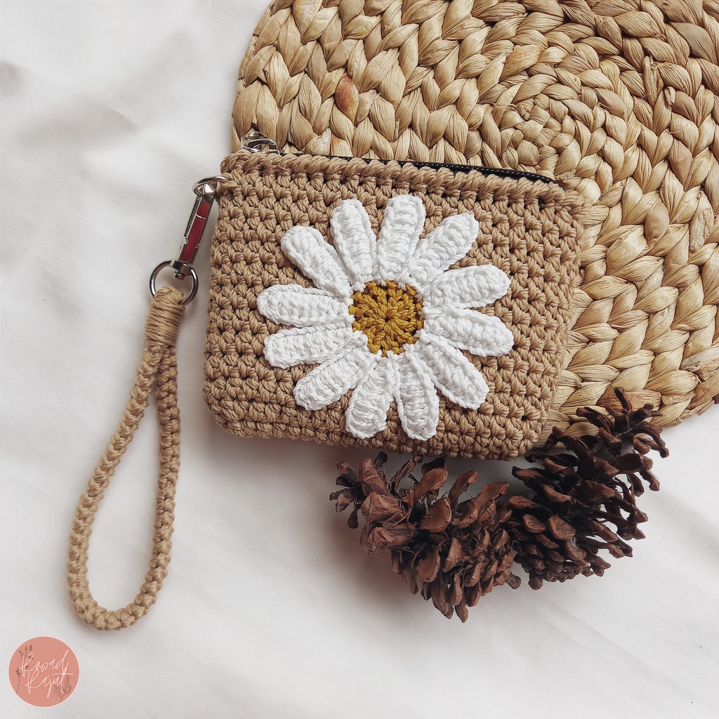 Rnwad Rajut Rnwad Rajut Daisy Crochet Coin Purse