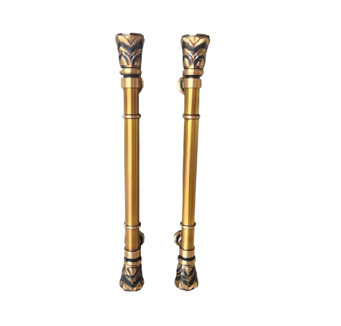 Gagang Pintu Rumah Kuningan Motif Nanas Antik 60cm 2Pcs 1