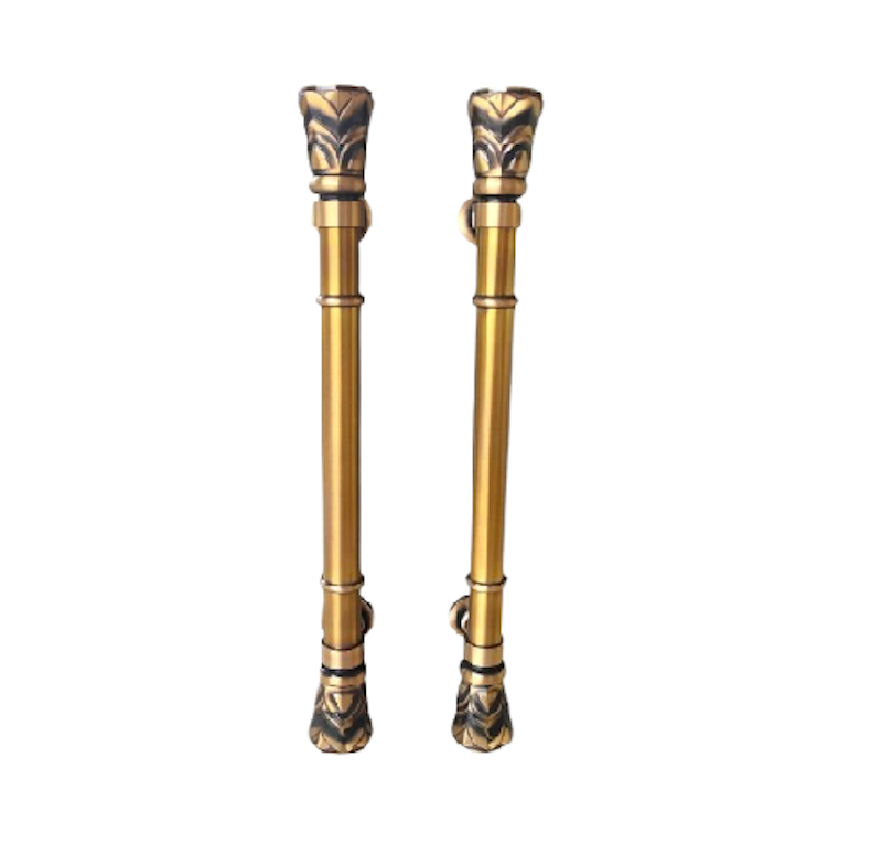 Gagang Pintu Rumah Kuningan Motif Nanas Antik 60cm 2Pcs 1