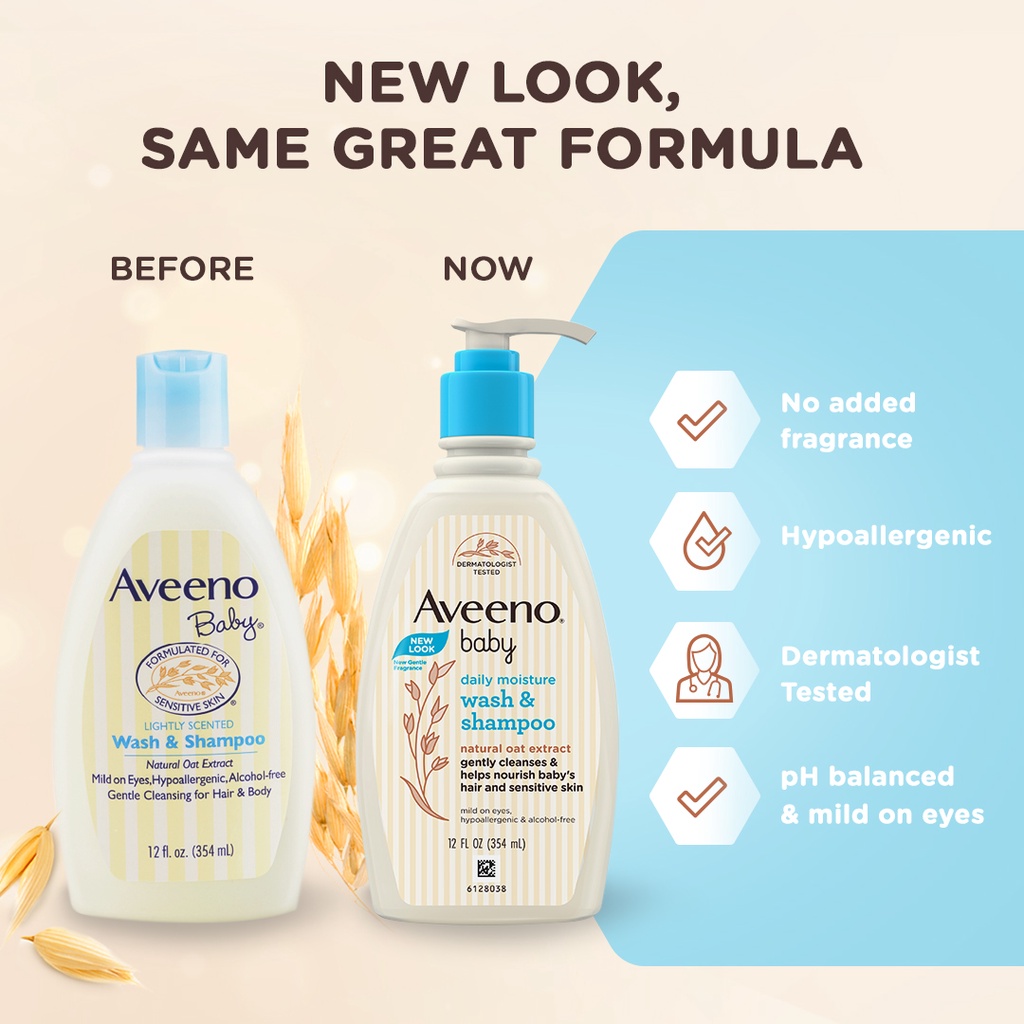 Johnson & Johnson Indonesia Aveeno Baby Daily Moisture Wash & Shampoo