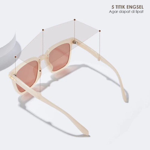  Colore.in Kacamata Hitam Lipat Sunglasses Foldable Anti UV Crystal Brown 199