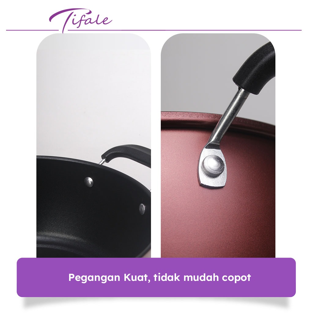 Hongzhuo Tifale Panci Sup Kuah Tutup Kaca Soup Pot 28 cm