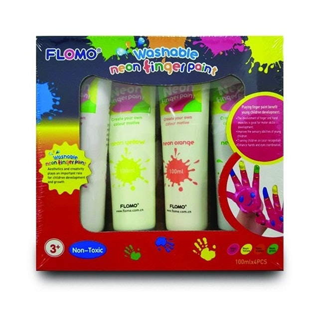 Washable Neon Finger Paint