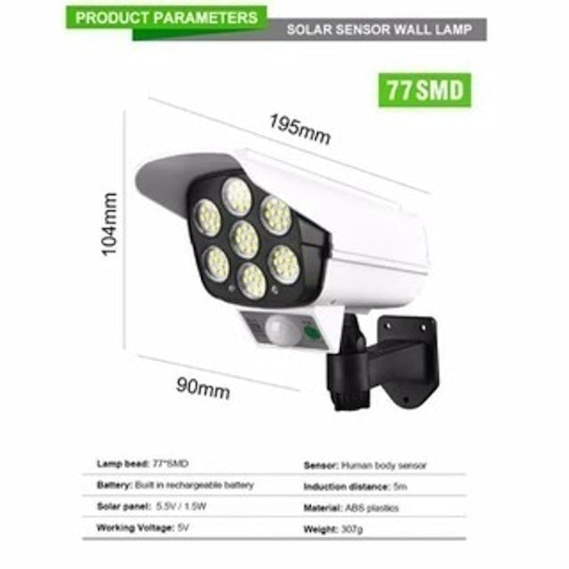 Solar Power Spotlight 77 LED with Motion Sensor 5