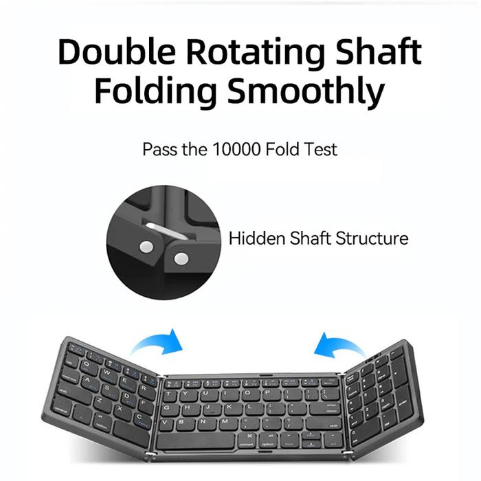 Three Folding Bluetooth Keyboard with Numeric 3