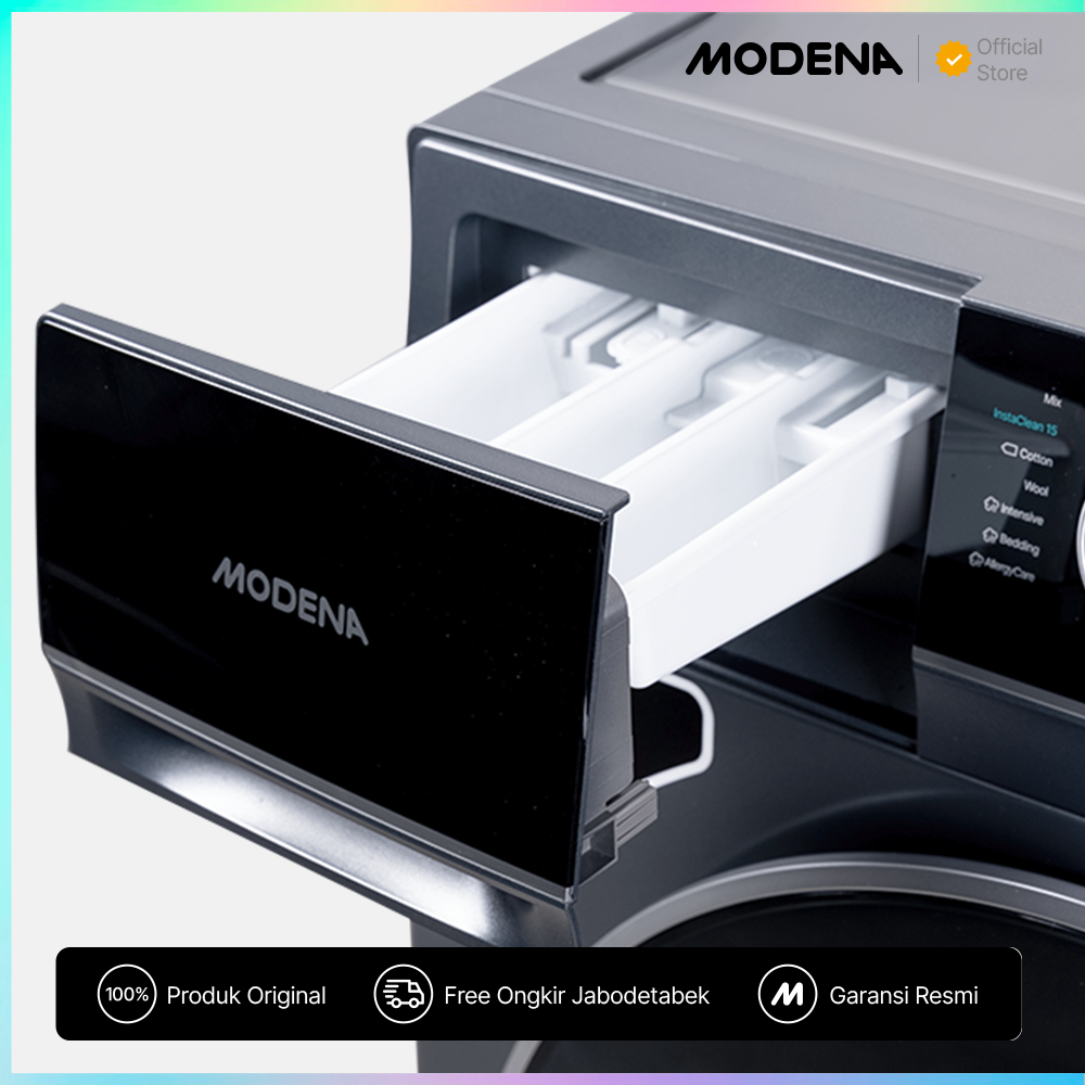 Modena MODENA Mesin Cuci Dan Pengering Front Load 11kg PowerDrive™ Inverter WD 1137 DFDG