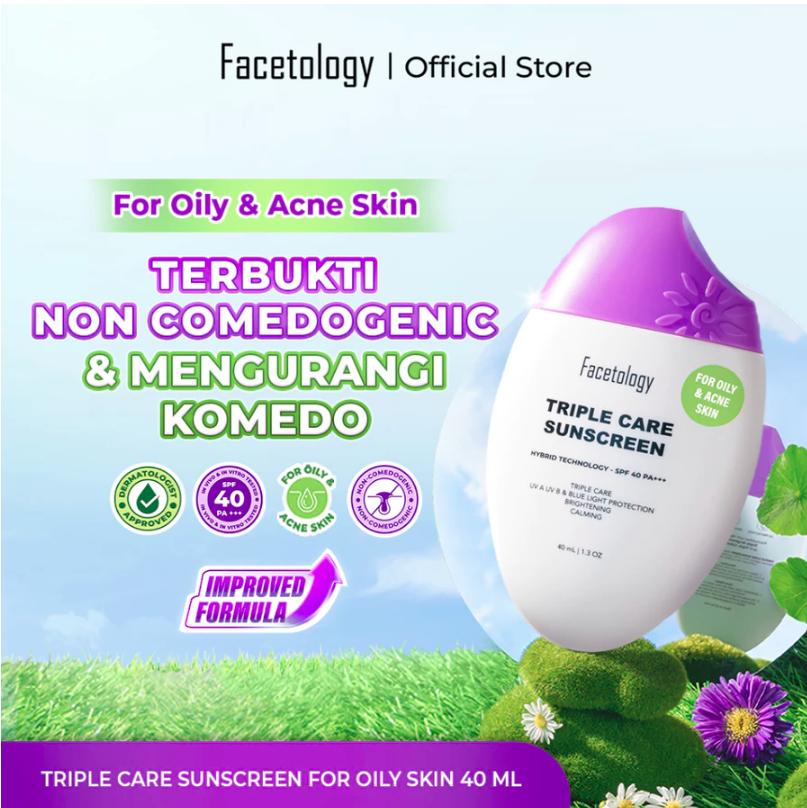 Facetology Innovation Technology Facetology Triple Care Sunscreen for Acne & Oily Skin SPF 40 PA+++