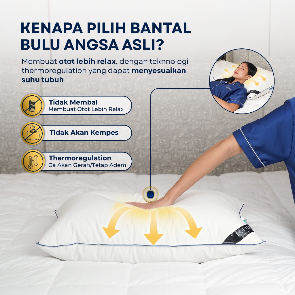 DD Pillow DDPillow Bantal Bulu Angsa Asli Type Hampton