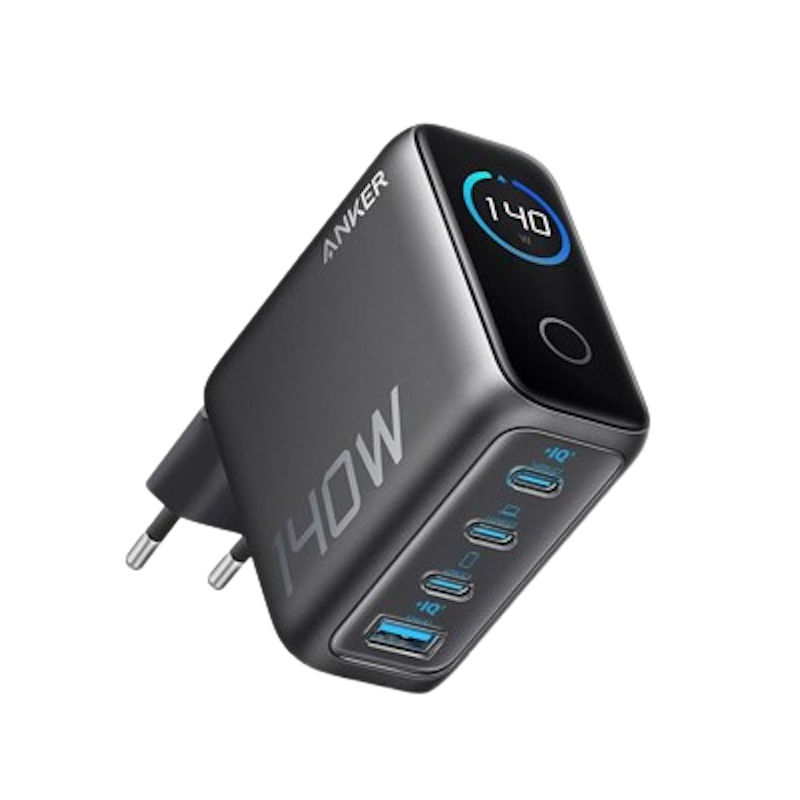 Anker Smart Digital Touch Display 140W GaN Charger Foldable Fast Charging 4 Ports with Type C Cable 1