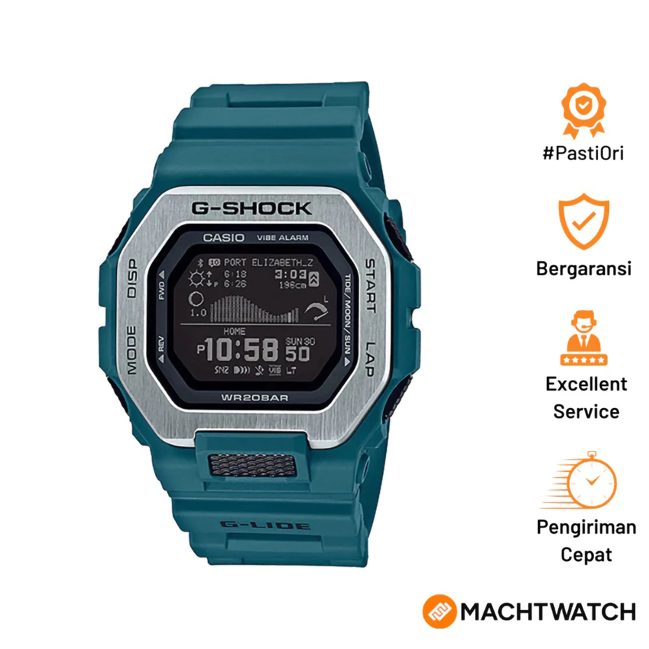 CASIO CASIO G-SHOCK G-Lide Men Black Digital Dial Tosca Resin Band GBX-100-2DR