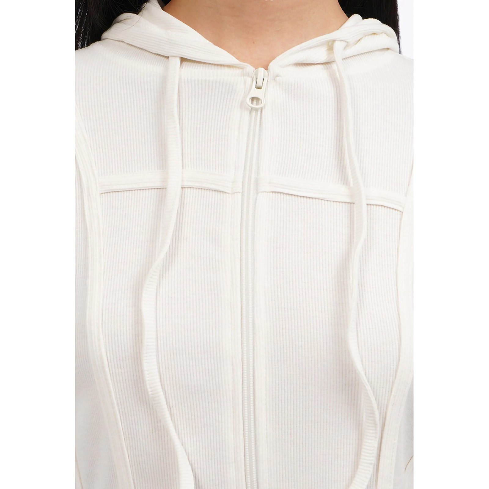 COLORBOX Zipped Up Hoodie Jacket Off White