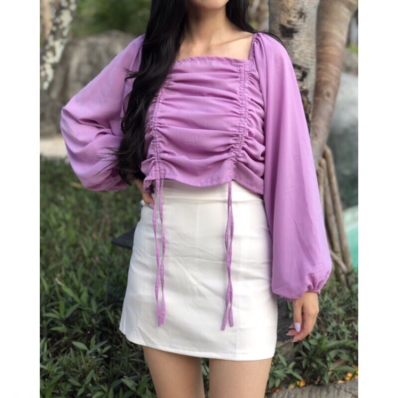 MABELLE Korean Crop Top Blouse