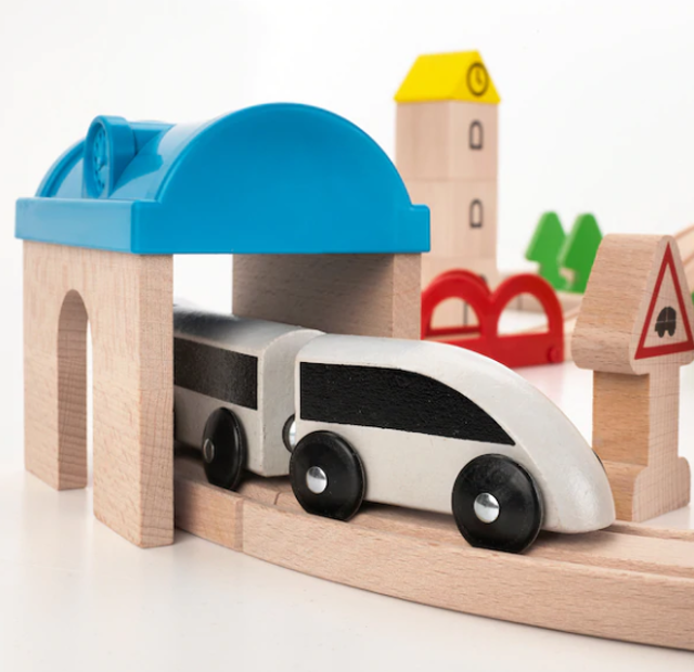 IKEA LILLABO Kereta dengan Rel, Set Isi 45