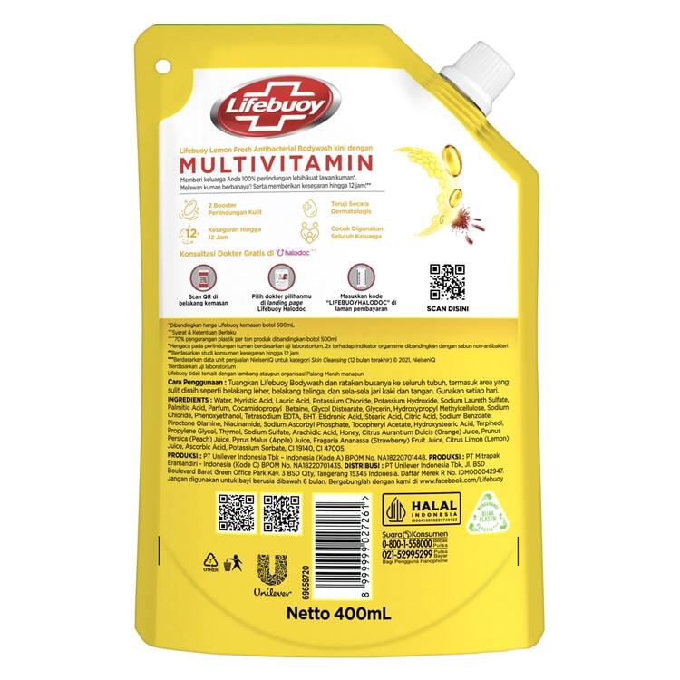 Lifebuoy Sabun Cair Pouch Anti Bakteri Lemon Fresh