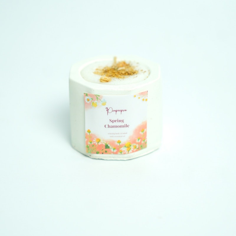 Poupeepou Industrial Scented Candle Marble Chamomile Petal 2