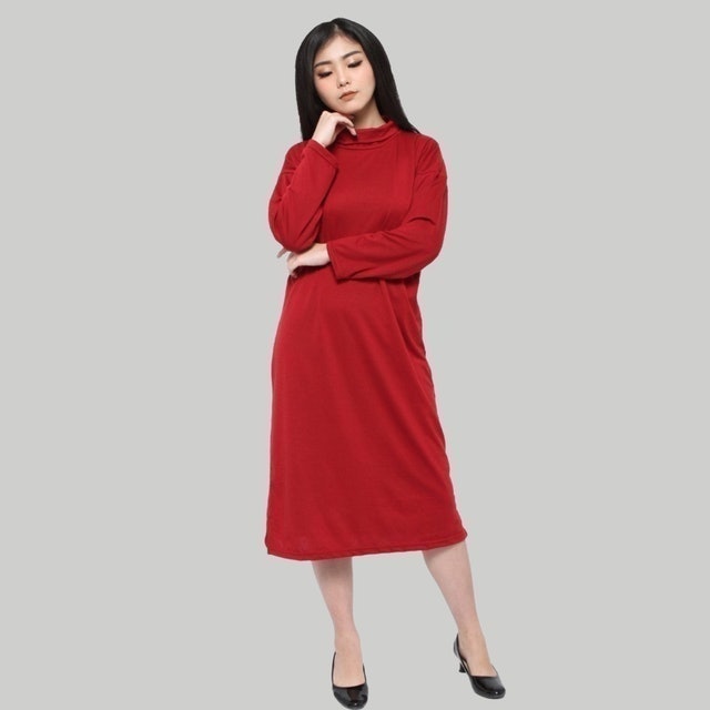 Monellina SBYN.D Tunik Oversize Wanita Lengan Panjang Turtleneck