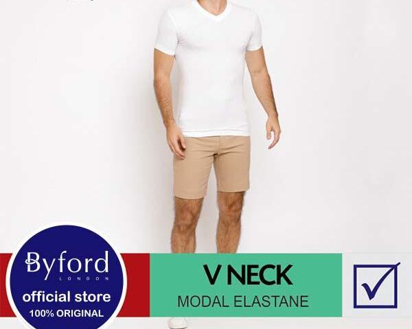 Byford Byford V Neck T-Shirt Modal By Tencel TBYT06V1MSWHT