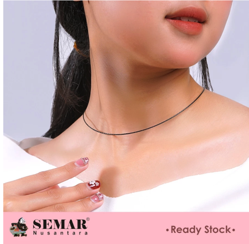 Kalung Emas Choker Polos Black Gold 17K 3