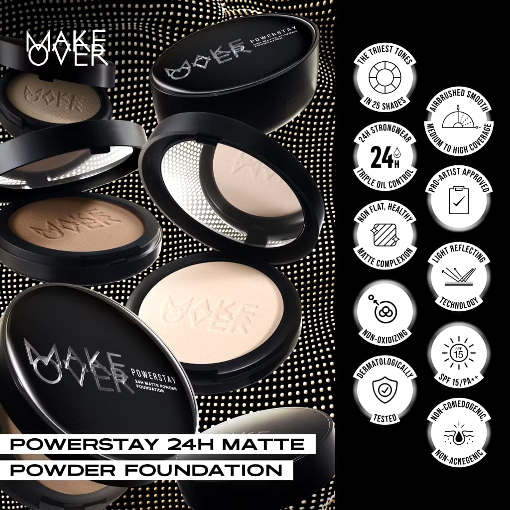 Paragon Technology and Innovation MAKE OVER Powerstay 24H Matte Powder Foundation N30 Natural Beige
