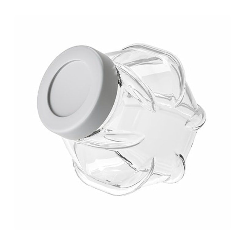FÖRVAR - Stoples dengan Penutup Kaca/Warna Aluminium 1