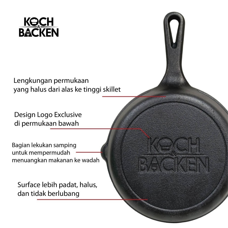 KOCH&BACKEN® Nitriding Cast Iron Skillet Classic 15cm