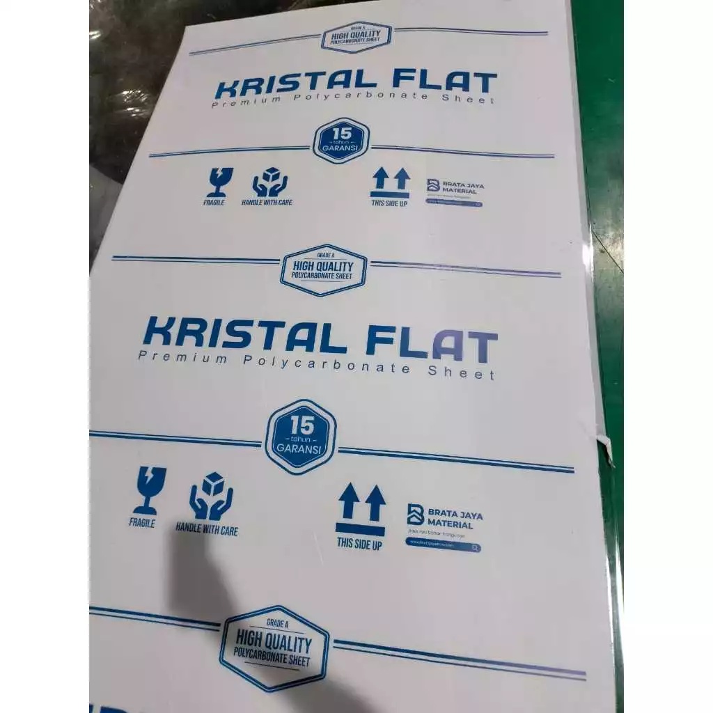 Brata Jaya Material Kristal Flat Atap Kanopi Polycarbonate Grey
