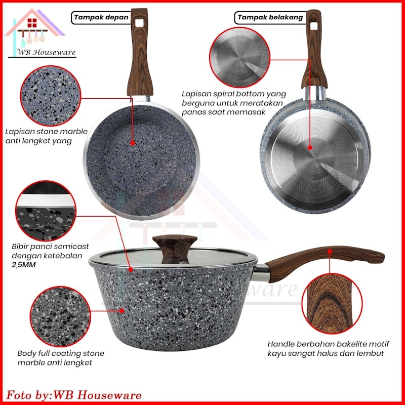 Supra Semicast Stone Series Sauce Pan 4