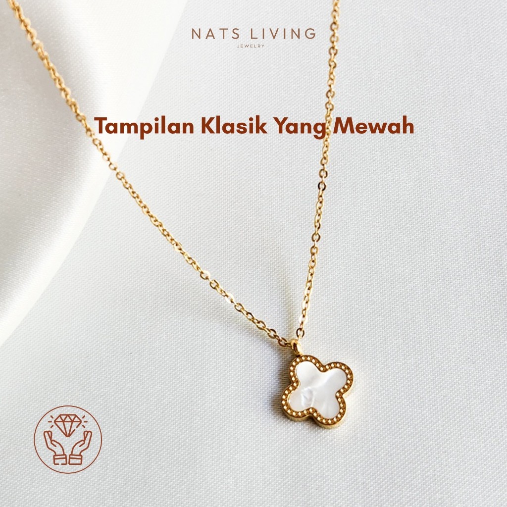  Nats Living Kalung Clover Titanium Wanita