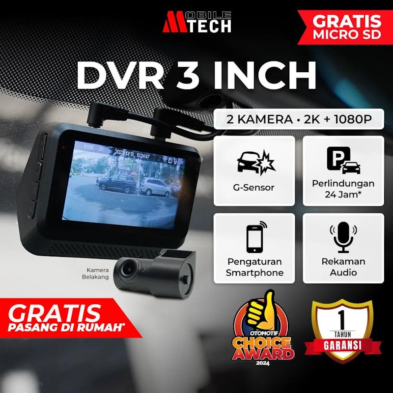 MobileTech Dashcam Mobil DVR 3 Inch 5