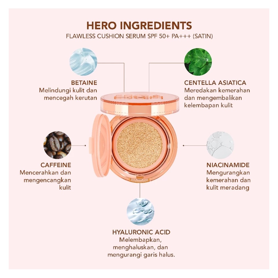 Keva Cosmetics International ESQA Flawless Cushion Serum SPF 50+ PA+++ Satin Milkshake