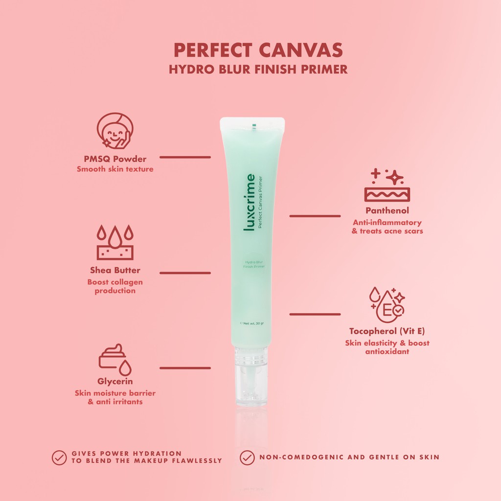 Luxury Cantika Indonesia Luxcrime Perfect Canvas Hydro Blur Finish Primer