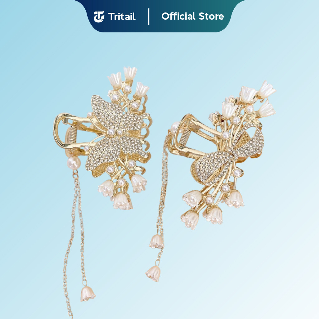  Tritail Jepitan Rambut Fashion Mutiara Model Korea